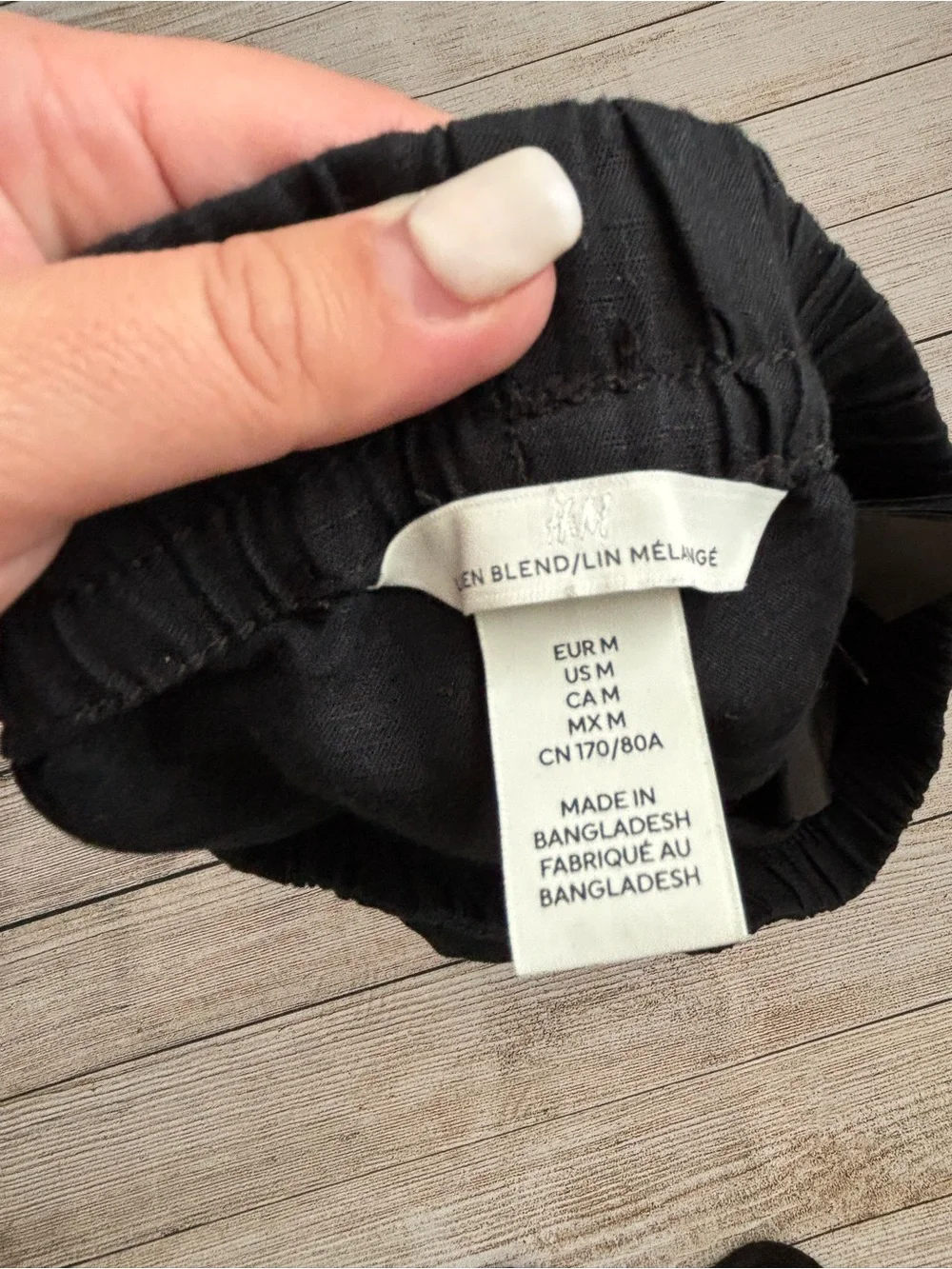 H&M Black Wide Leg Linen Lounge Pants